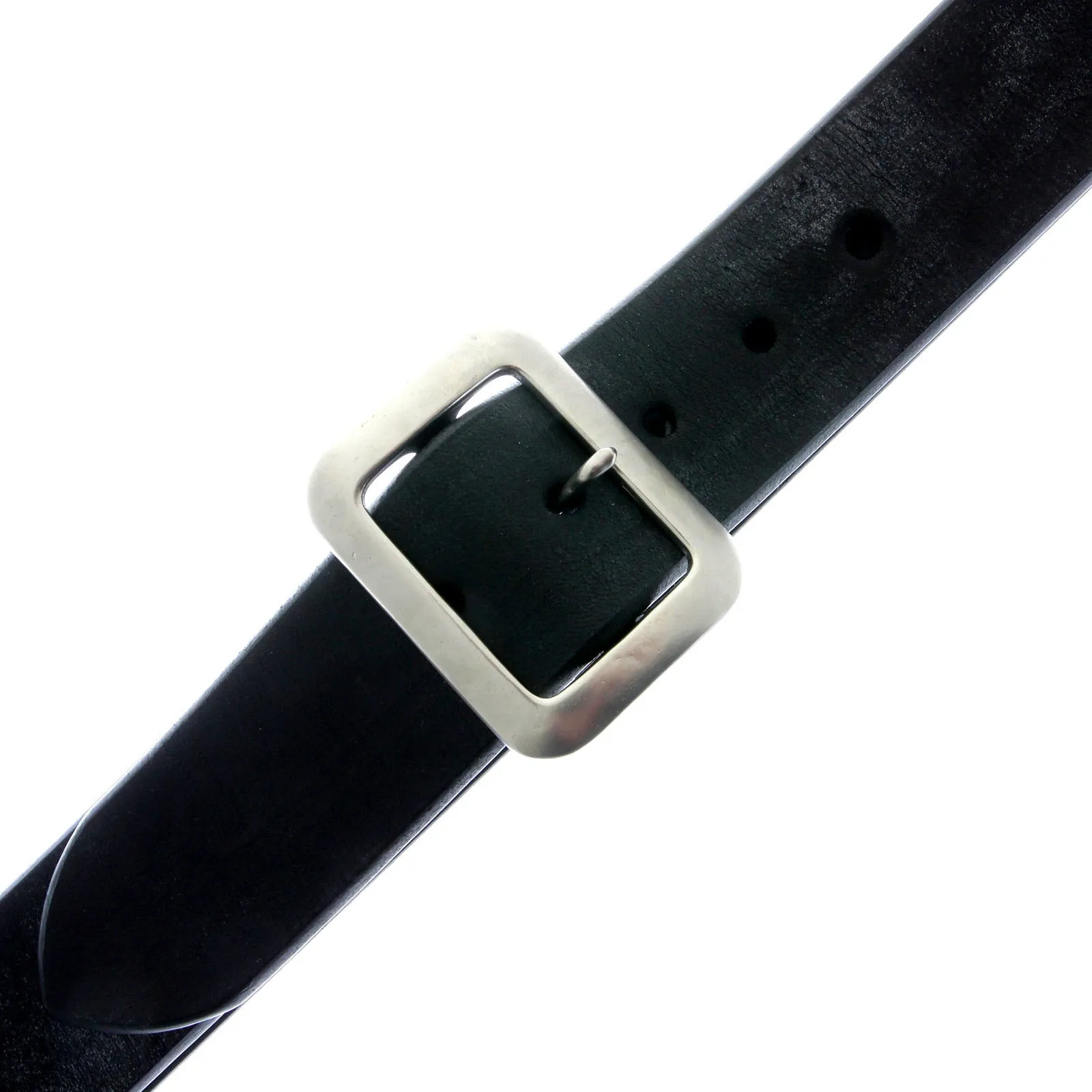 Vintage Black Leather F01406 Casual Belt with Steel Buckle CANE1141 sold by Sugar Cane product image thumbnail 4