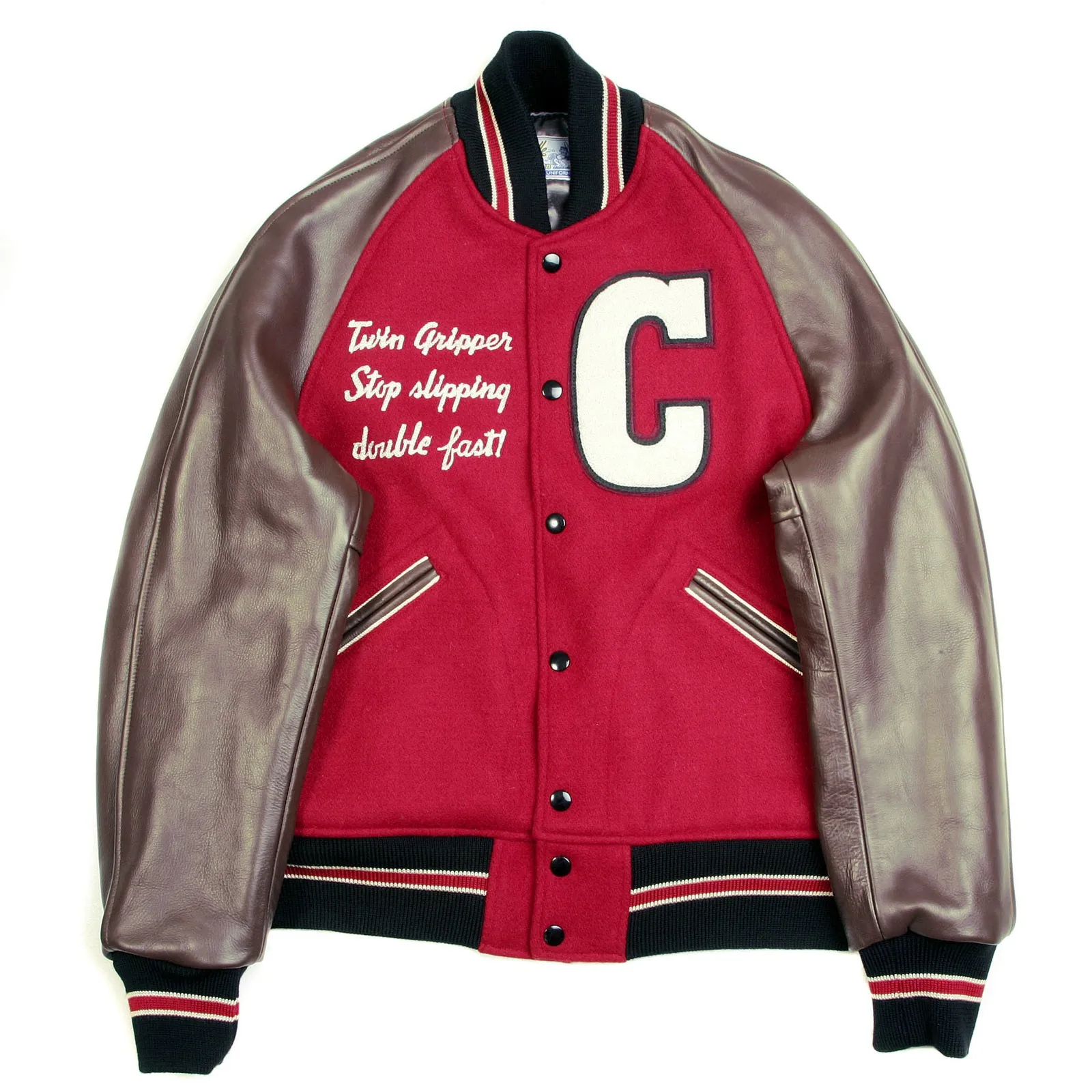 Cats Paw Embroidered WV11376 Raglan Sleeve Varsity Jacket WHIT3783 sold by Sugar Cane