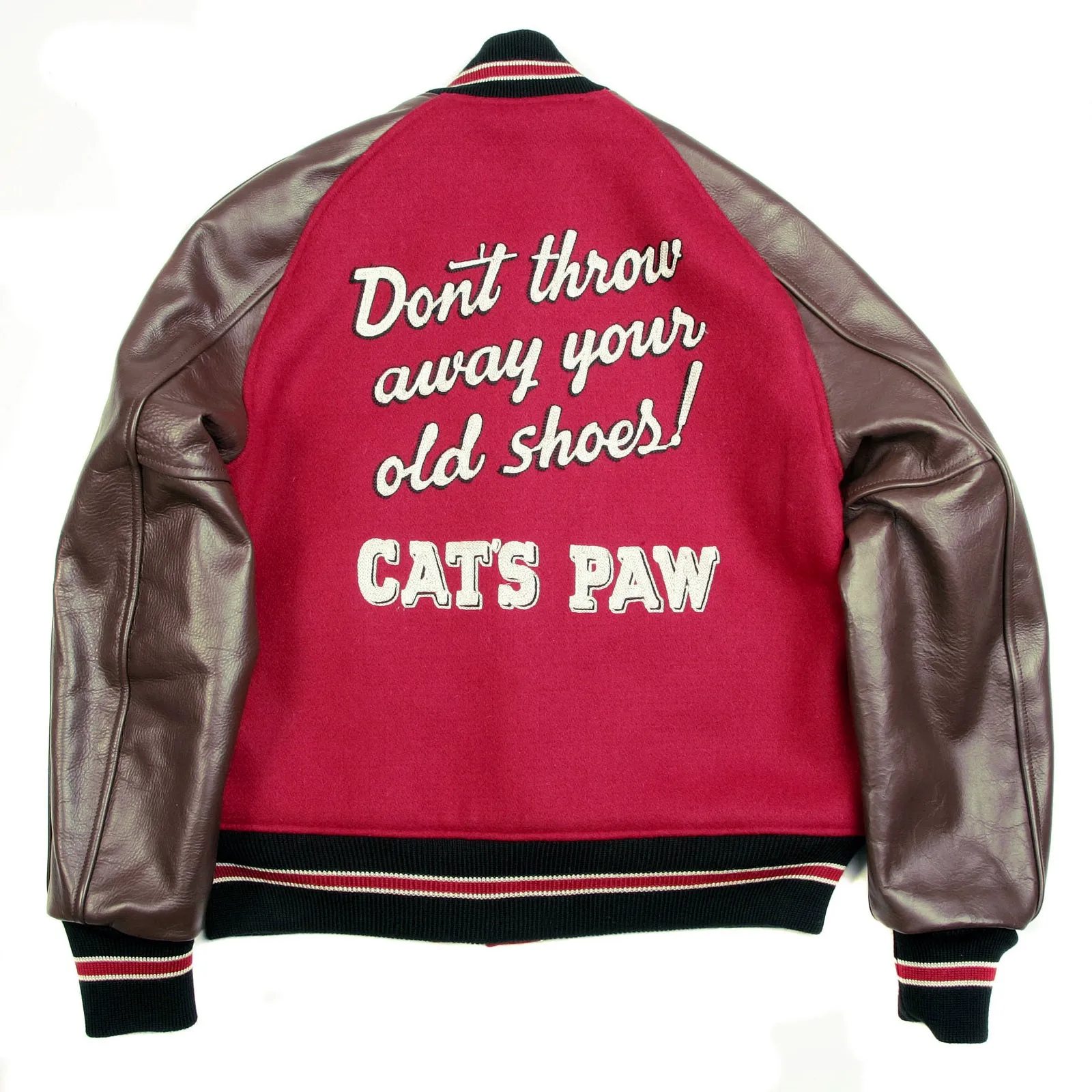Cats Paw Embroidered WV11376 Raglan Sleeve Varsity Jacket WHIT3783 sold by Sugar Cane product image thumbnail 3