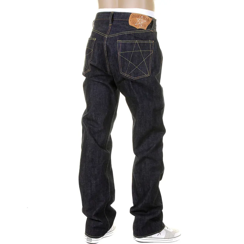 Union Star SC40065N Non Wash Selvedge Denim Jeans in Navy CANE9029 sold by Sugar Cane