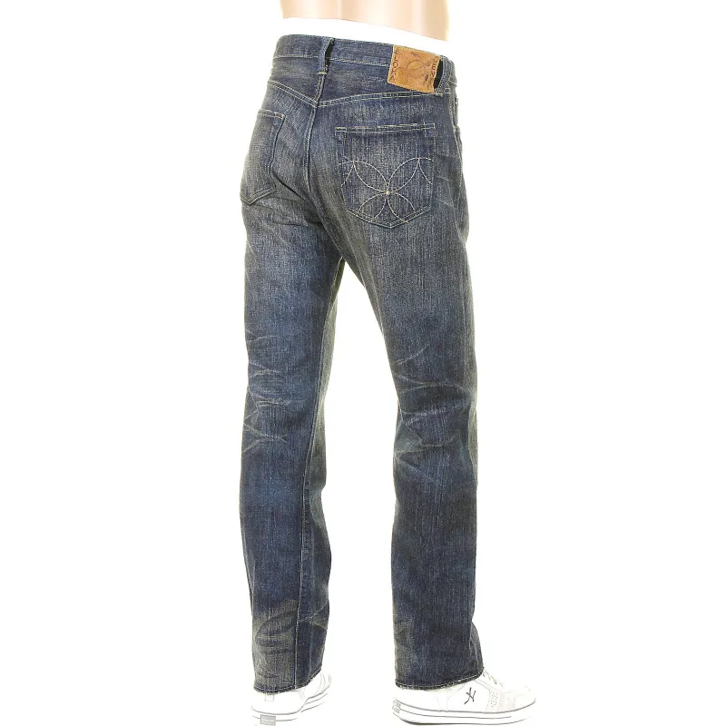 Hard Wash SC40401H Navy Blue Japanese Selvedge Denim Jeans CANE4071 sold by Sugar Cane