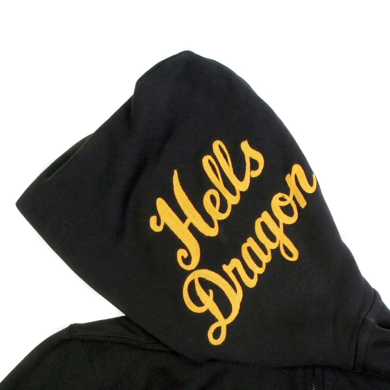 Slim Fit TT64244 Black Hoodie with Hells Dragon Embroidery CANE2849 sold by Sugar Cane product image thumbnail 4