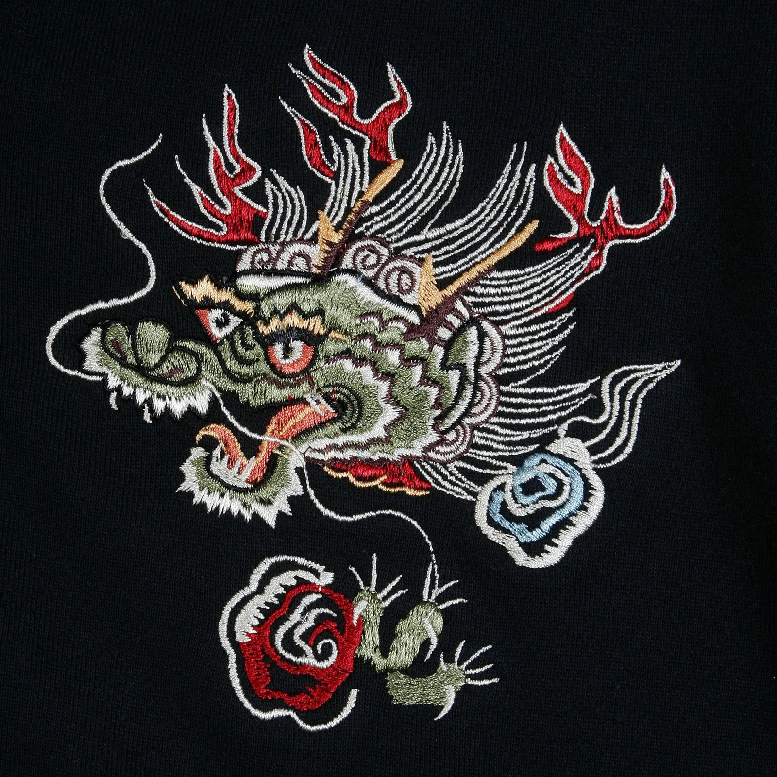 Slim Fit TT64244 Black Hoodie with Hells Dragon Embroidery CANE2849 sold by Sugar Cane product image thumbnail 5