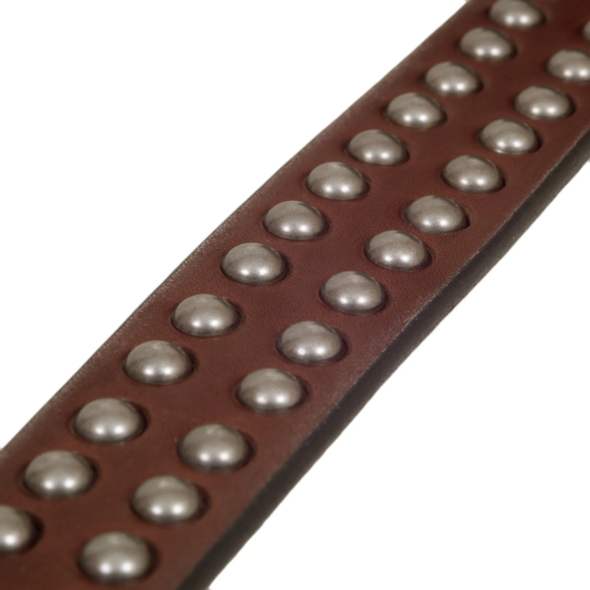Thick Brown Leather SC02322 Cowhide Garrison Belt with Studs CANE7537 sold by Sugar Cane product image thumbnail 3