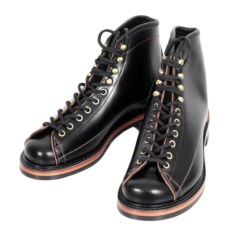 Lone Wolf Mens Black Leather Calf High LW01785 Goodyear Welted Lace Up Wireman Work Boots CANE4452 made by Sugar Cane
