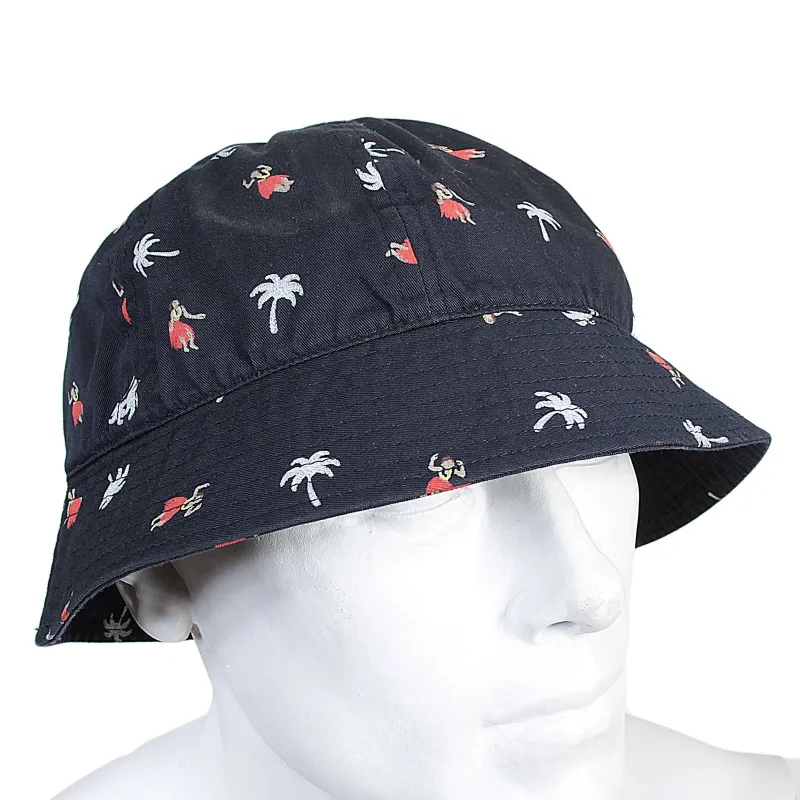 Sun Surf Navy Printed Aloha Hula Dancer SS02102 Crew Cotton Twill Hat For Men SURF3821 made by SUNSURF