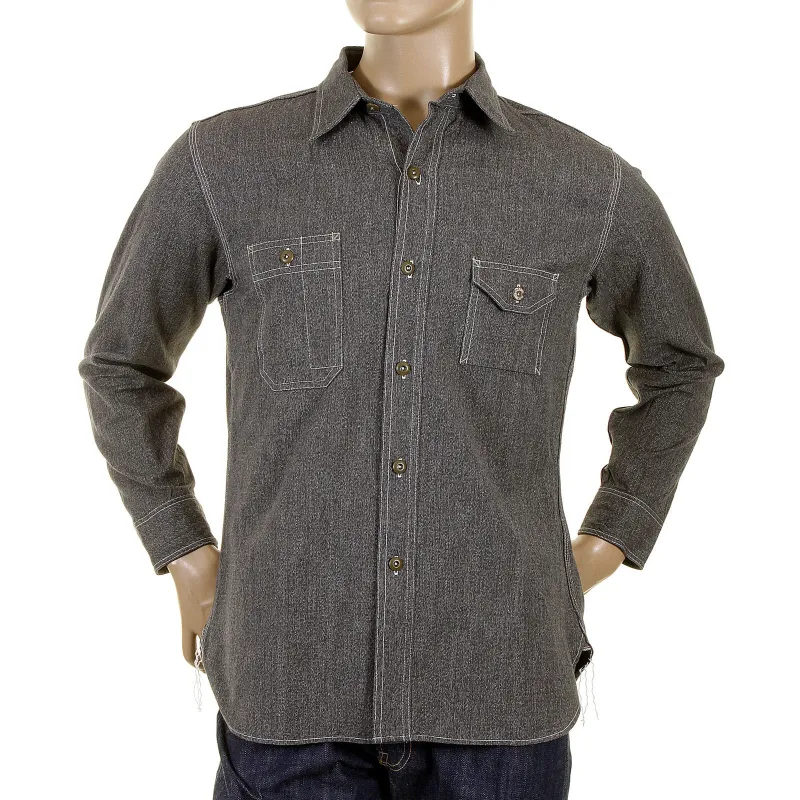 Sugar Cane black Fiction Romance covert work shirt SC25556 CANE1077 made by Sugar Cane