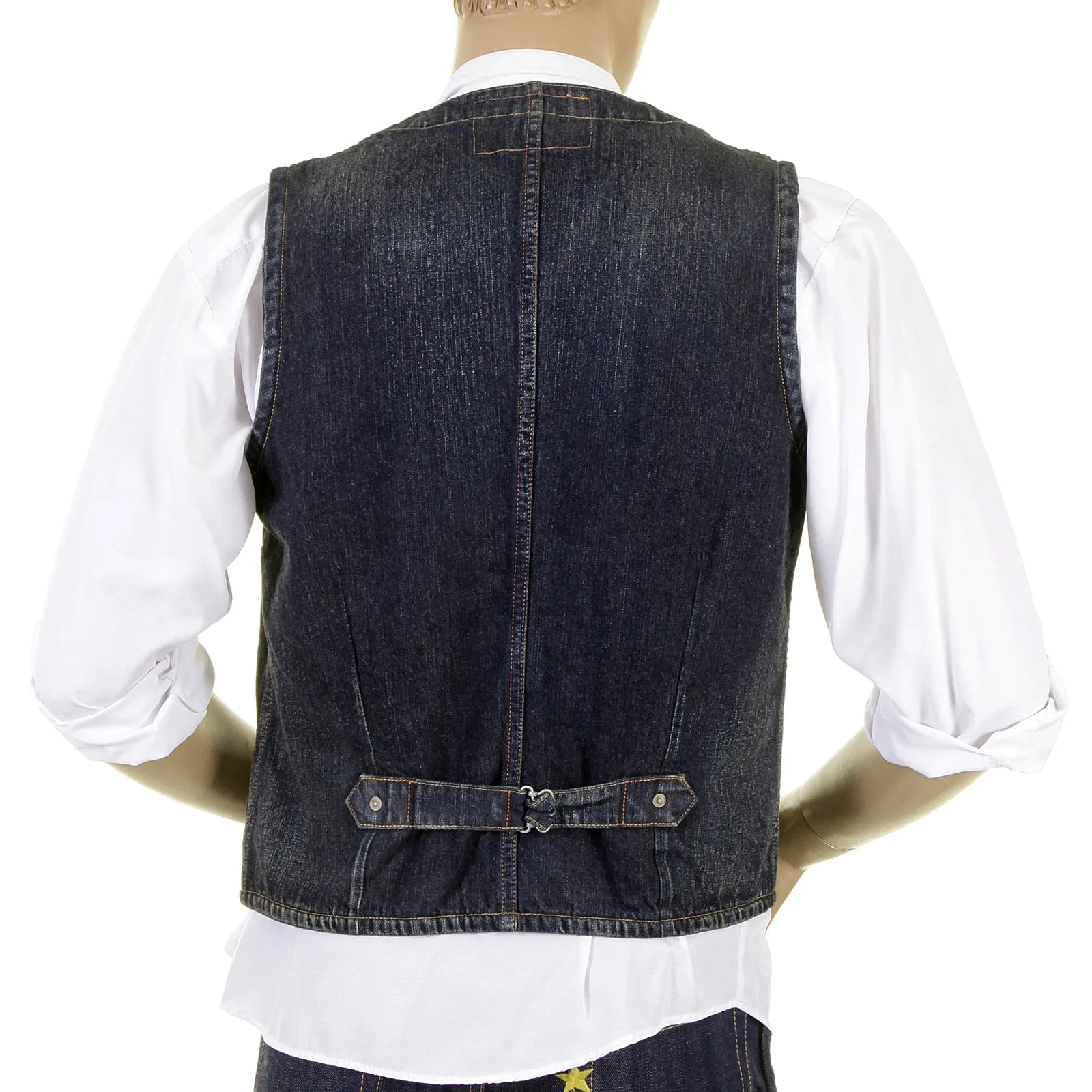 Sugar Cane waistcoat Fiction Romance hard wash denim 30s model SC12242H work vest top CANE1219 sold by Sugar Cane product image thumbnail 4