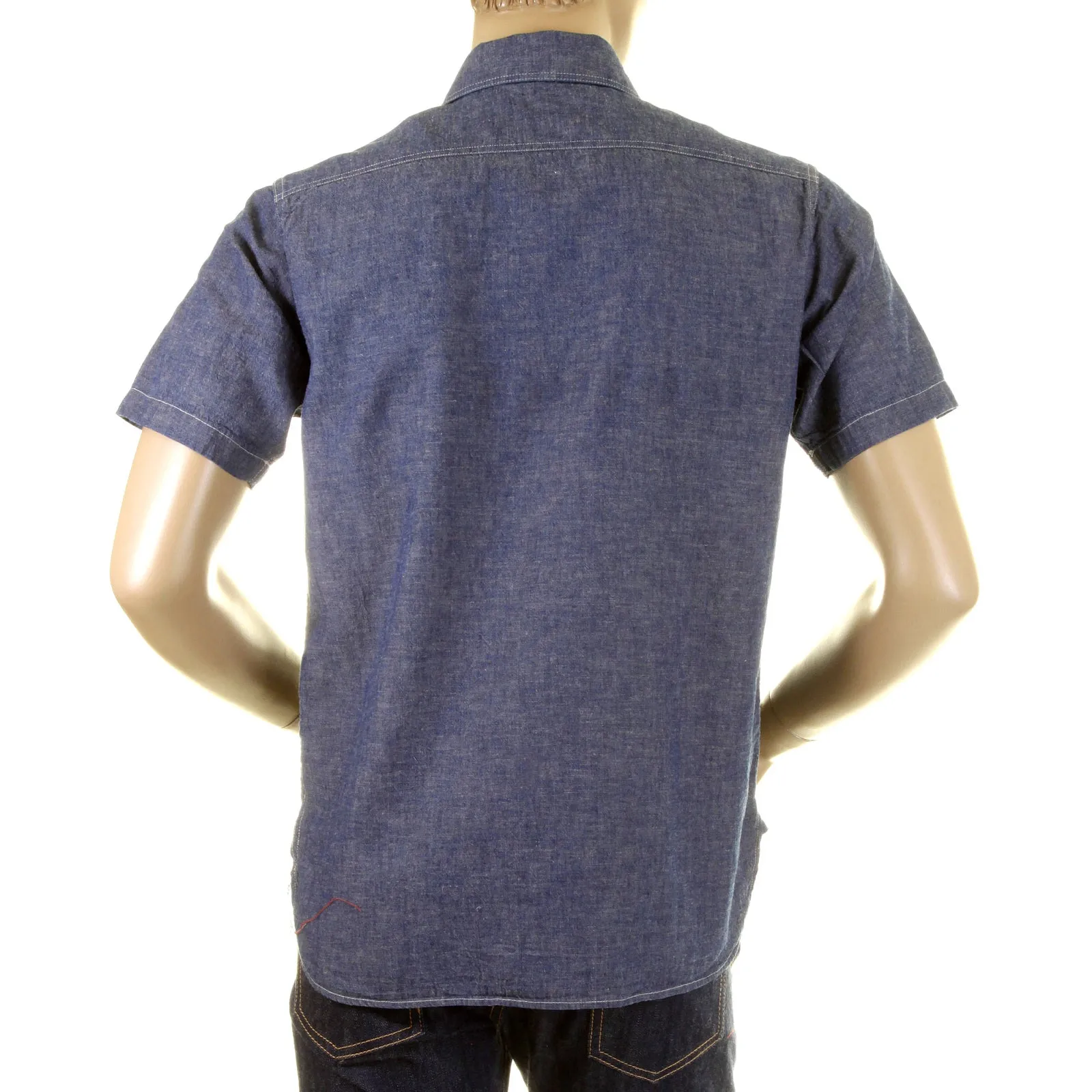 Sugar Cane SC35454 denim blue chambray work shirt CANE0245 sold by Sugar Cane product image thumbnail 3