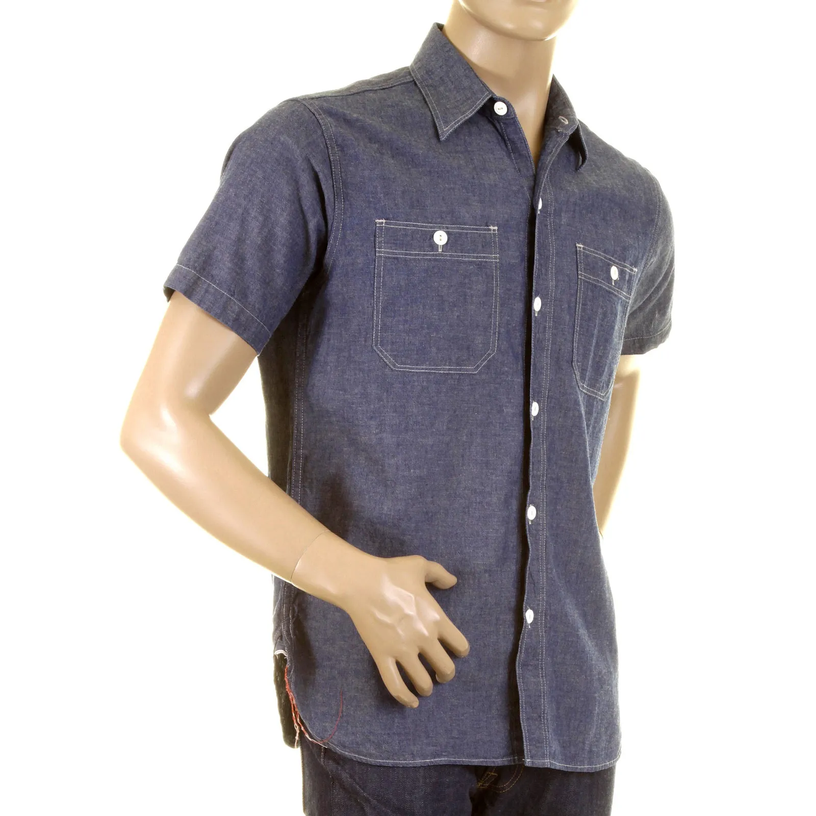 Sugar Cane SC35454 denim blue chambray work shirt CANE0245 sold by Sugar Cane product image thumbnail 5