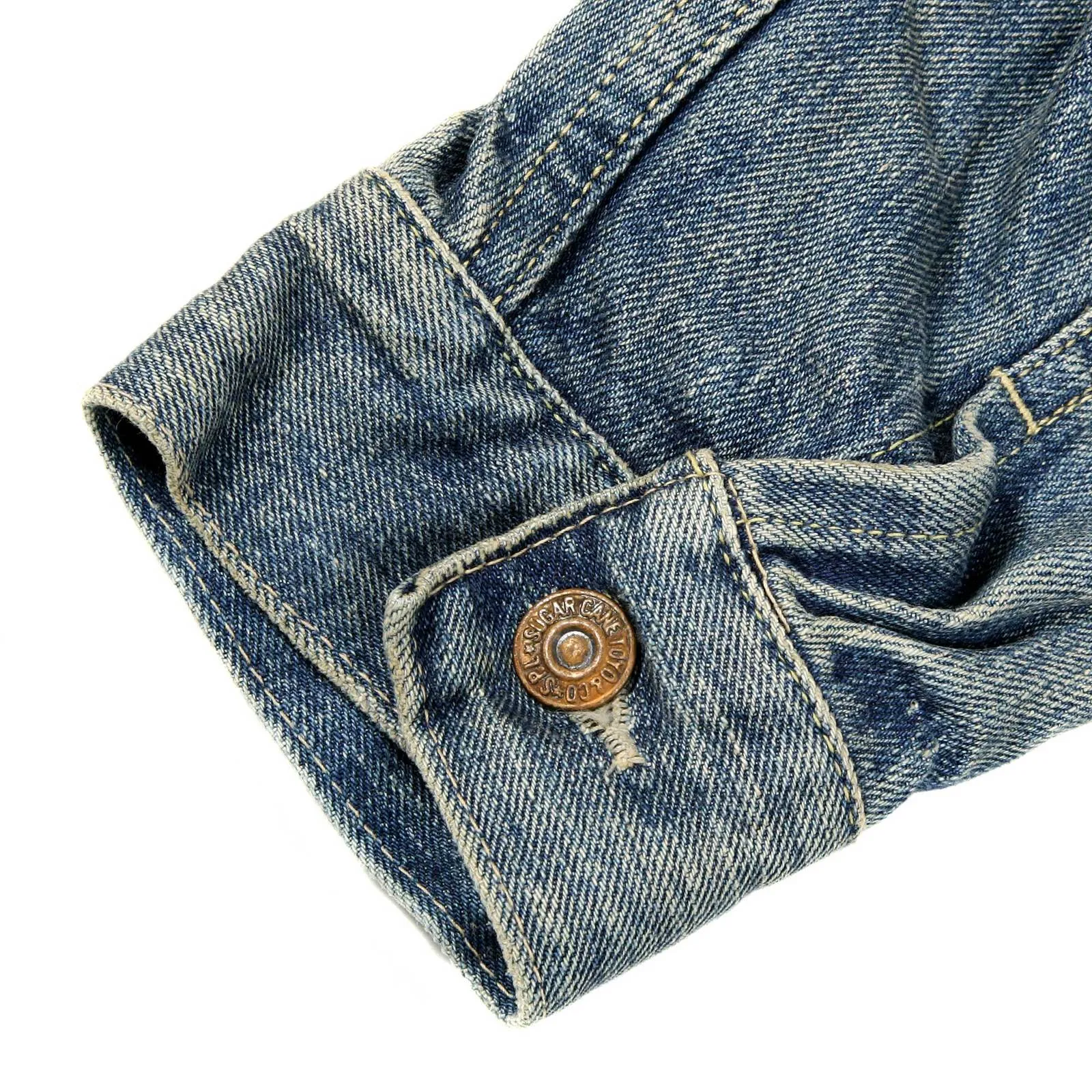 Sugar Cane Mens SC11962H Regular Fit Vintage Cut Hard Wash Western Style Blue Denim Jacket CANE9035 sold by Sugar Cane product image thumbnail 3