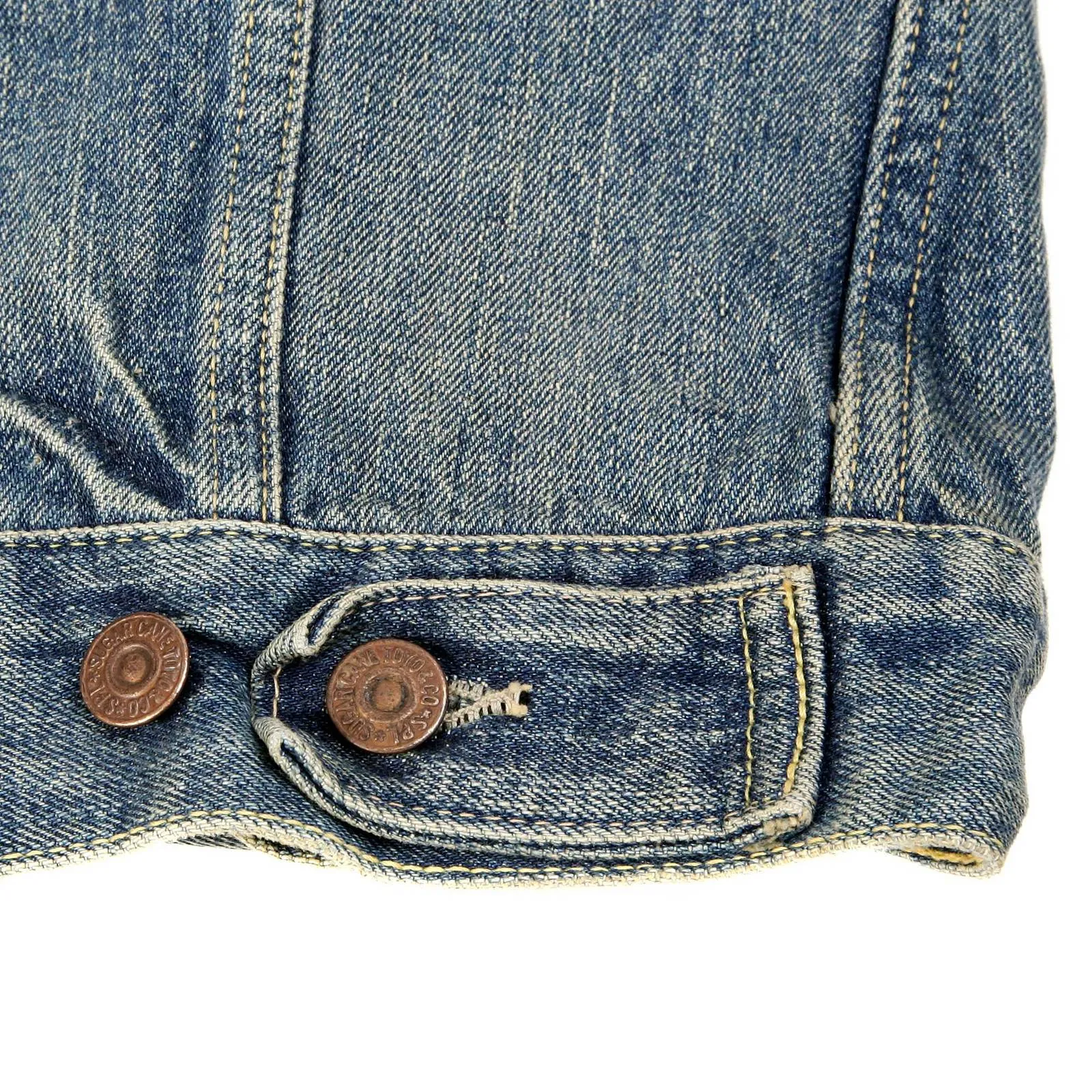 Sugar Cane Mens SC11962H Regular Fit Vintage Cut Hard Wash Western Style Blue Denim Jacket CANE9035 sold by Sugar Cane product image thumbnail 4