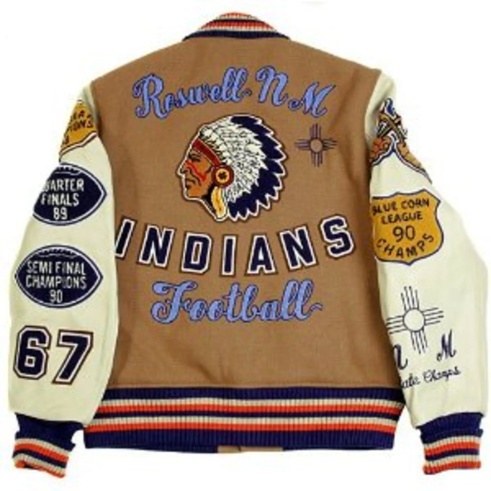 Letterman jacket by Sugar Cane Whitesville Letterman Roswell Indians stadium jacket WV11595 134 CANE2857 sold by Sugar Cane product image thumbnail 5