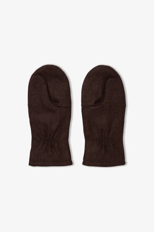 Wool Mittens - Mocha Herringbone made by Sage Nation