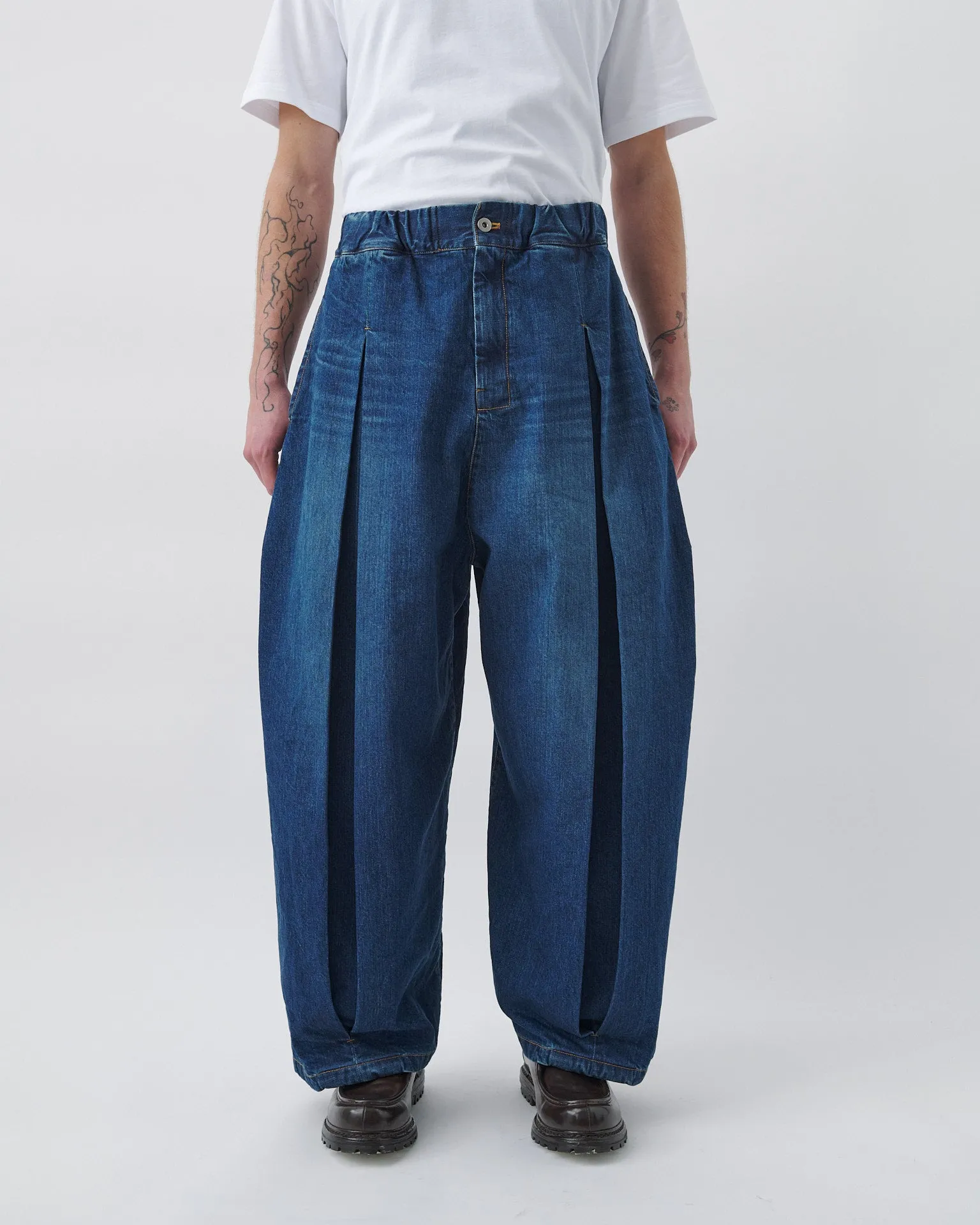 Box Pleat Trouser Denim - Indigo Wash sold by Sage Nation product image thumbnail 4