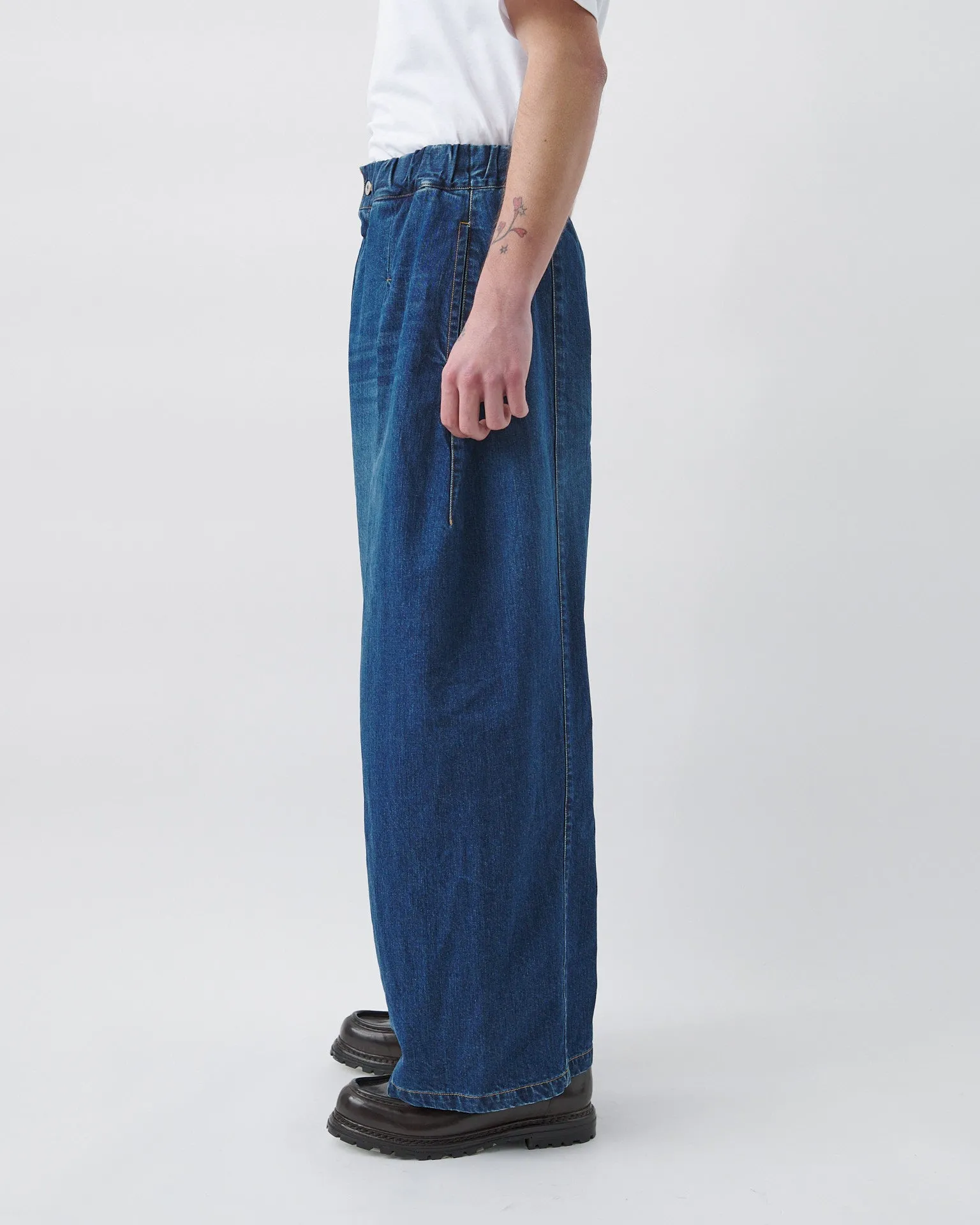 Box Pleat Trouser Denim - Indigo Wash sold by Sage Nation product image thumbnail 3