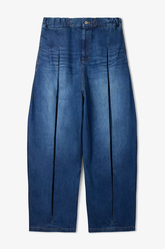 Box Pleat Trouser Denim - Indigo Wash sold by Sage Nation