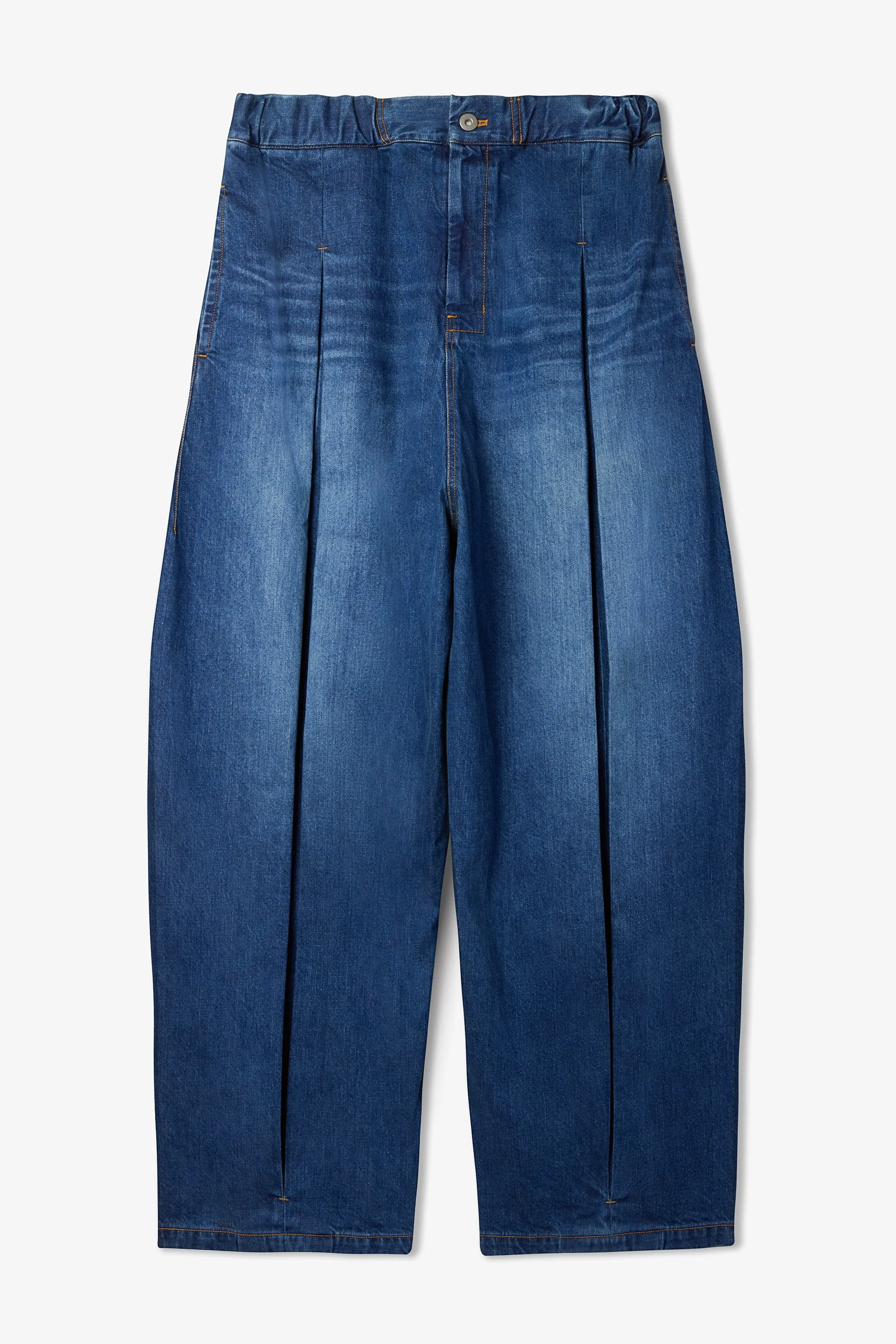 Box Pleat Trouser Denim - Indigo Wash sold by Sage Nation