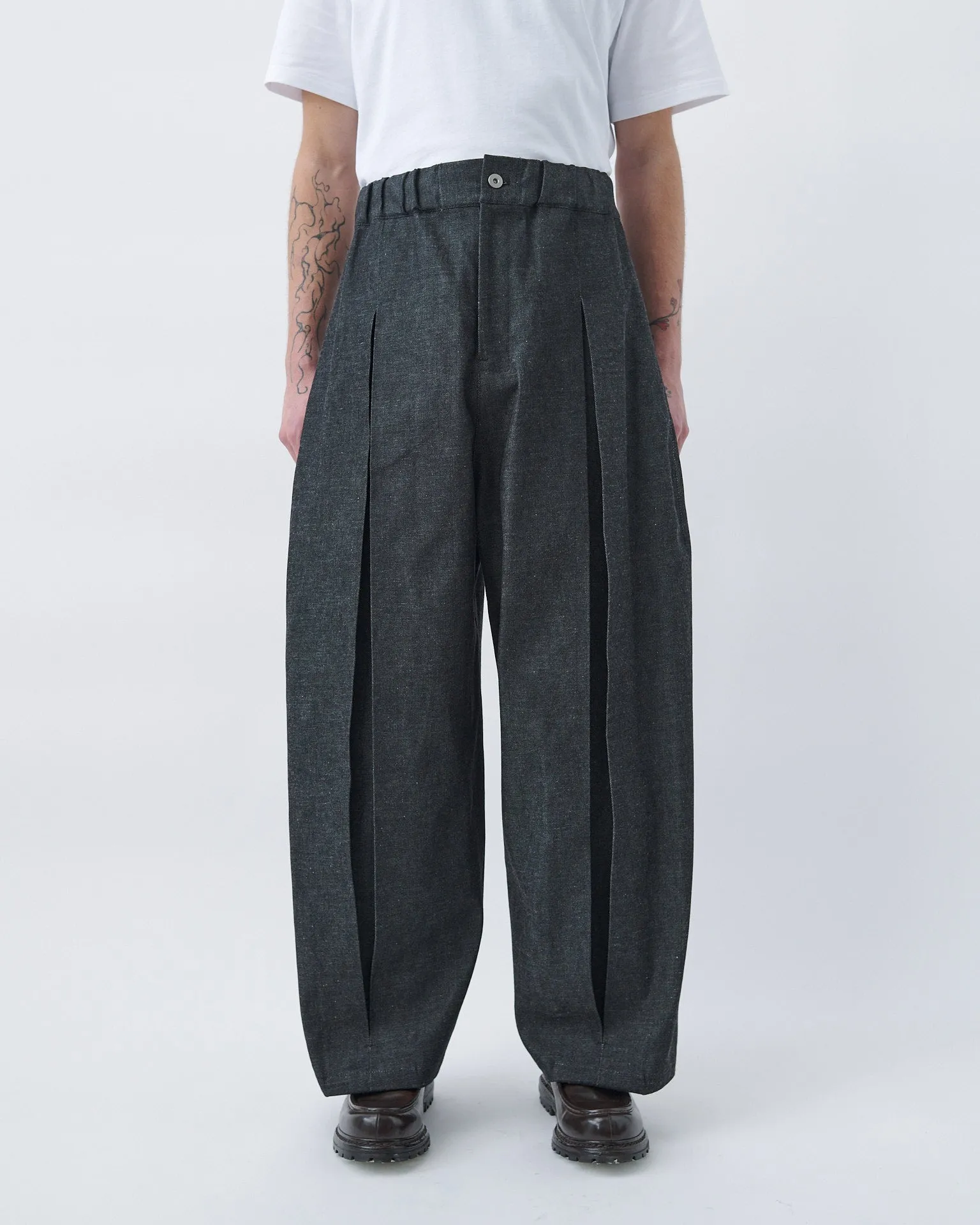 Box Pleat Trouser Denim - Raw Black sold by Sage Nation product image thumbnail 3