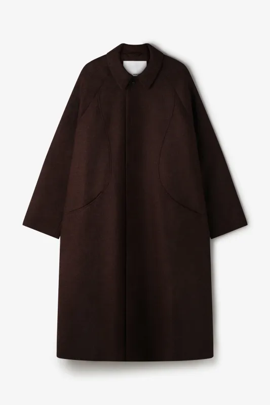 Takeshi Coat - Mocha Herringbone sold by Sage Nation