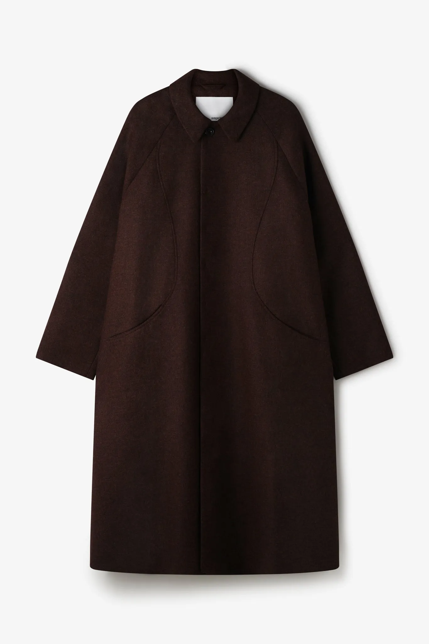 Takeshi Coat - Mocha Herringbone sold by Sage Nation