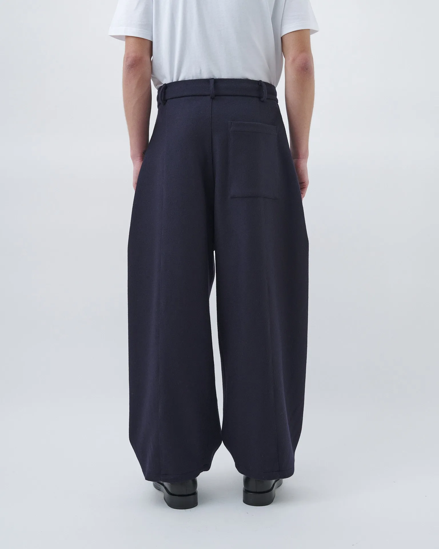 Box Pleat Trouser Wool - Navy sold by Sage Nation product image thumbnail 5