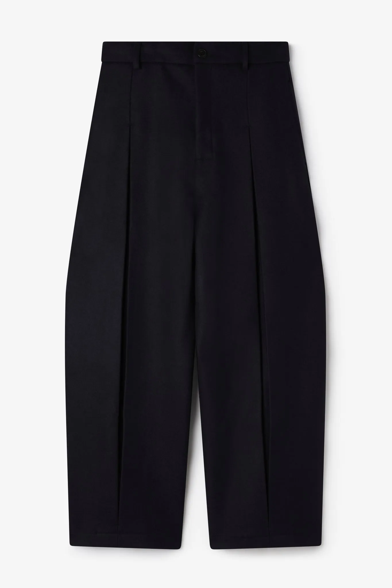 Box Pleat Trouser Wool - Navy sold by Sage Nation