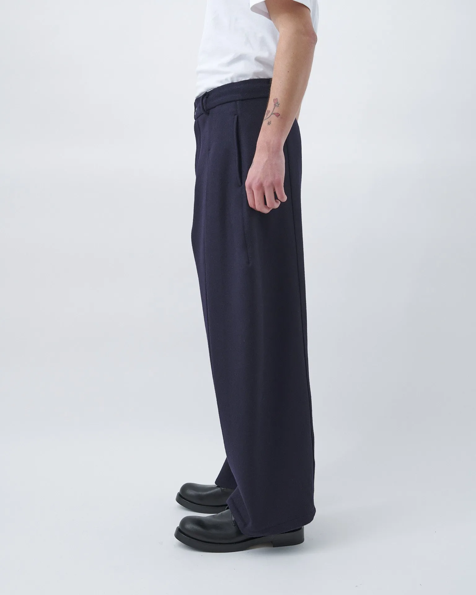 Box Pleat Trouser Wool - Navy sold by Sage Nation product image thumbnail 4