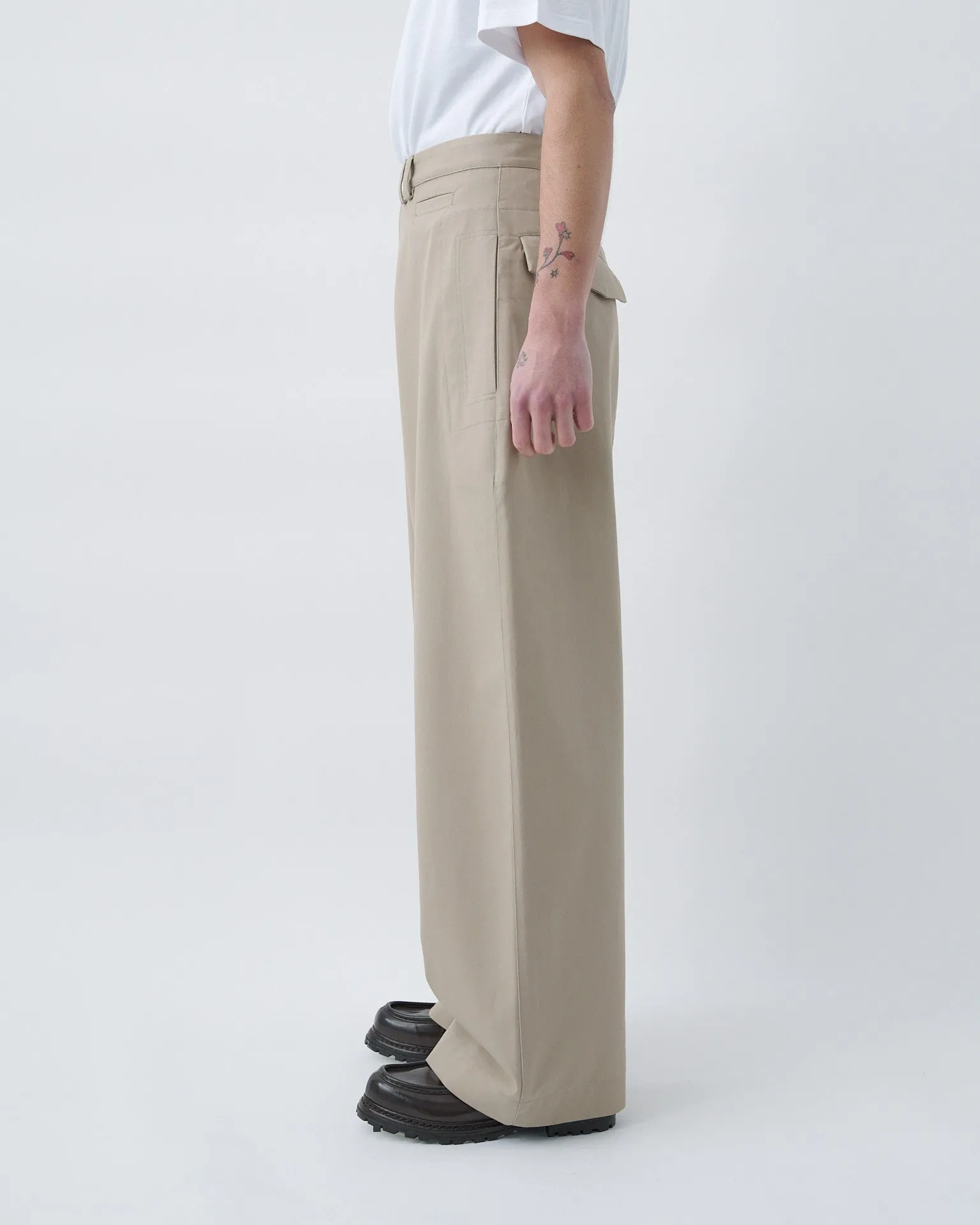 Wide Tailored Trouser - Beige sold by Sage Nation product image thumbnail 5
