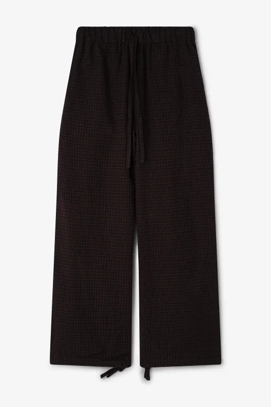 Siesta Trouser - Mocha Gingham Check made by Sage Nation