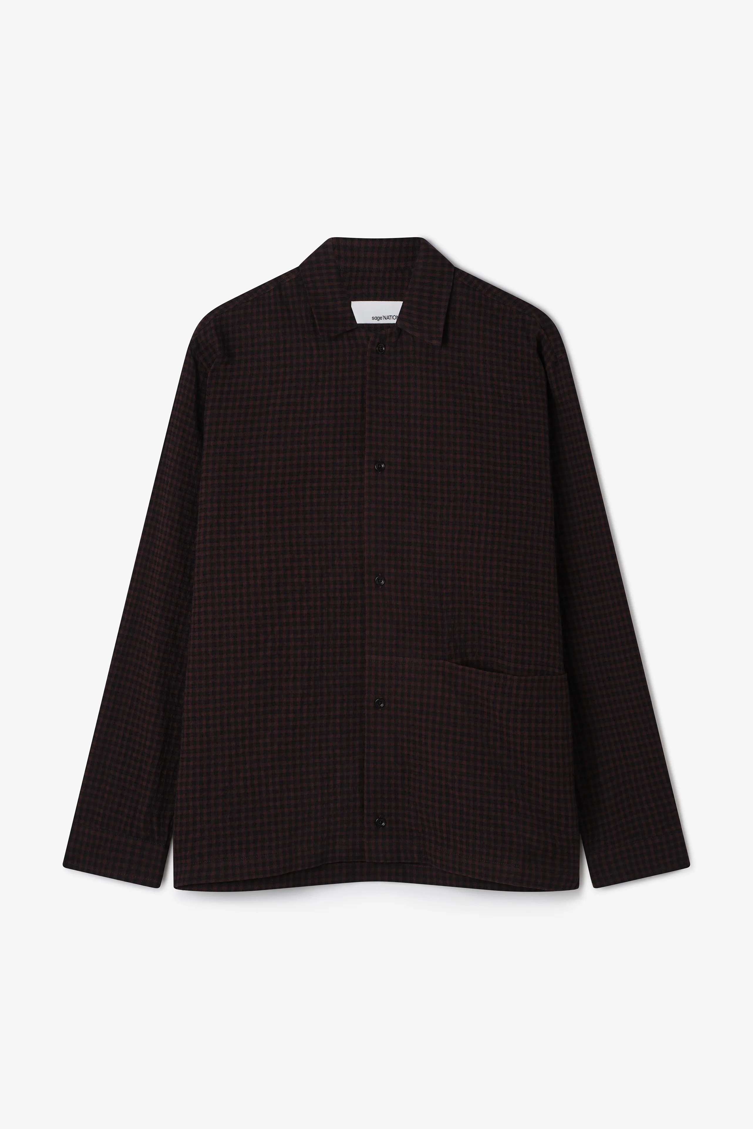 Siesta Shirt - Mocha Gingham Check sold by Sage Nation