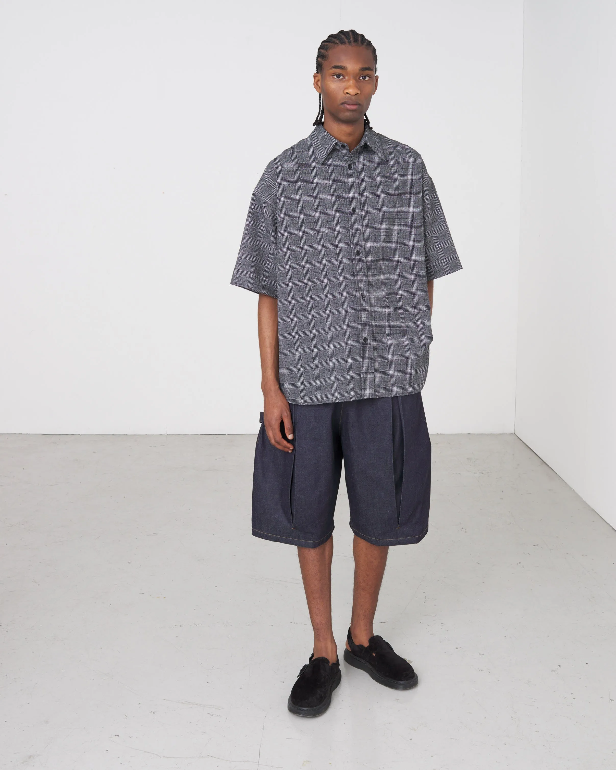 Box Pleat Short Denim - Raw Indigo sold by Sage Nation product image thumbnail 3