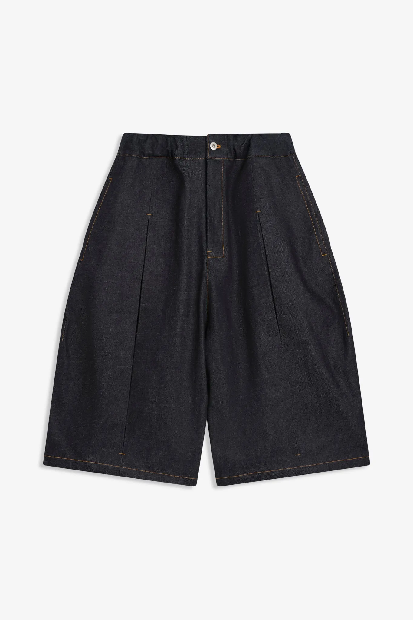 Box Pleat Short Denim - Raw Indigo sold by Sage Nation