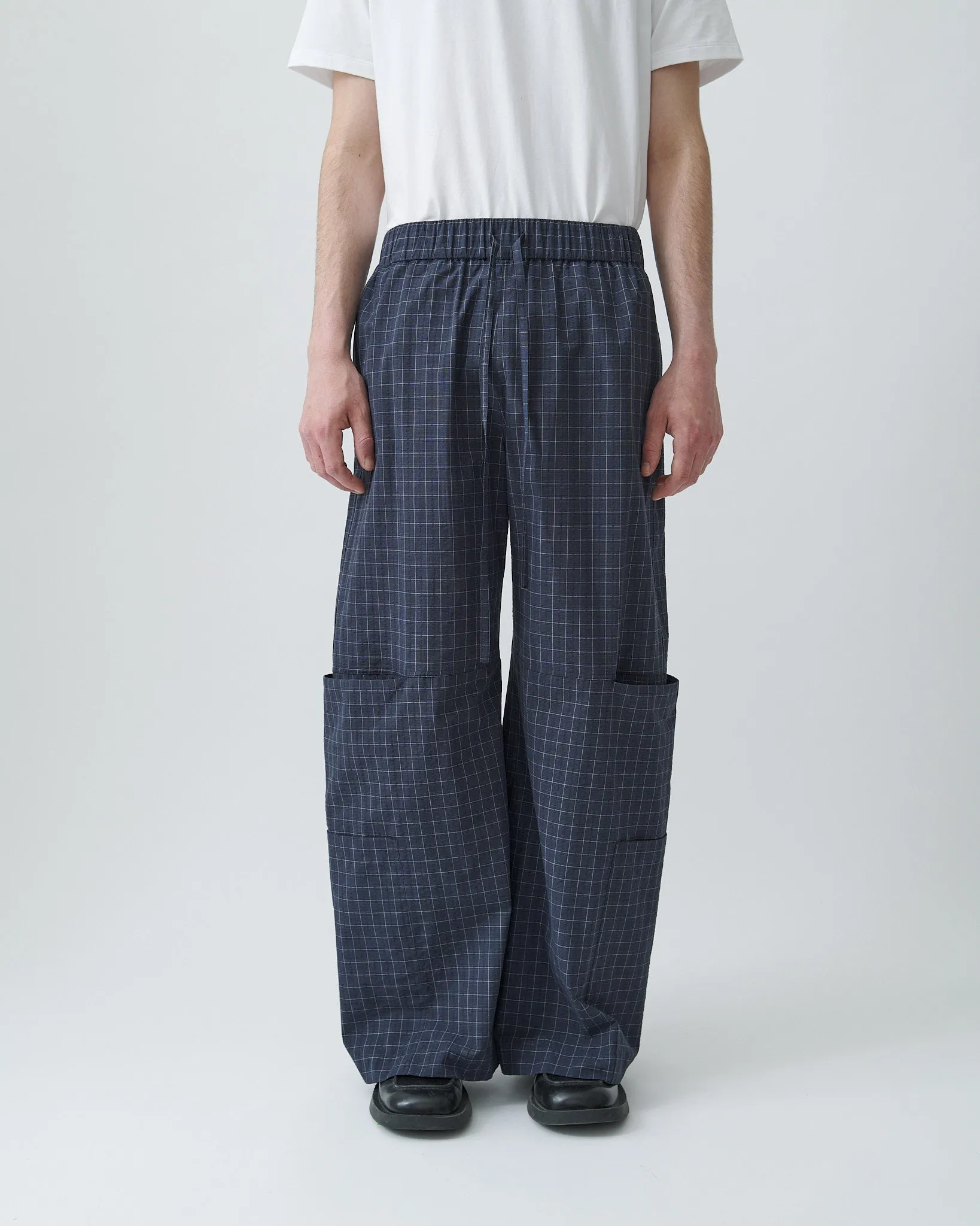 Parachute Trouser - Stone Blue Check sold by Sage Nation product image thumbnail 3