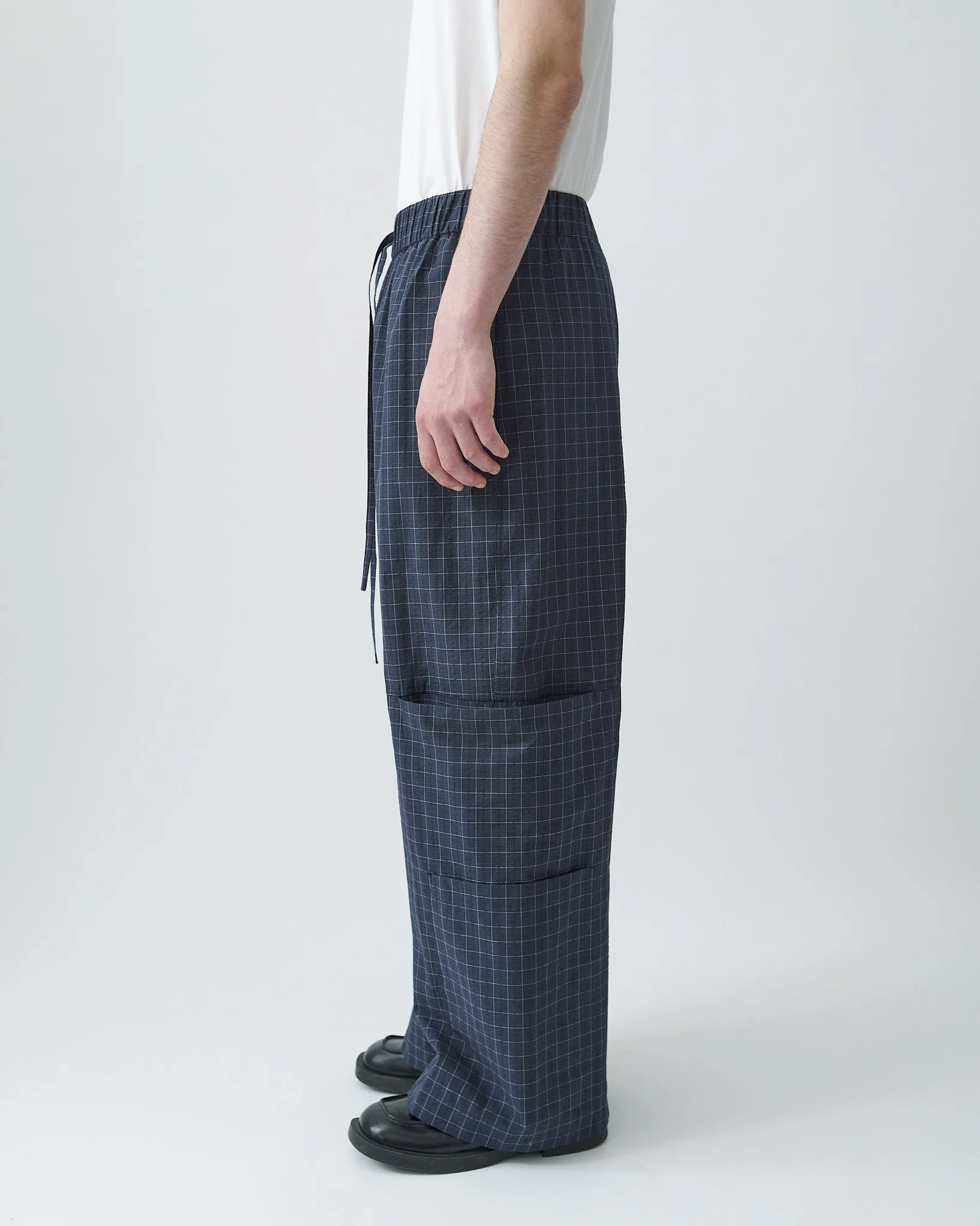 Parachute Trouser - Stone Blue Check sold by Sage Nation product image thumbnail 4