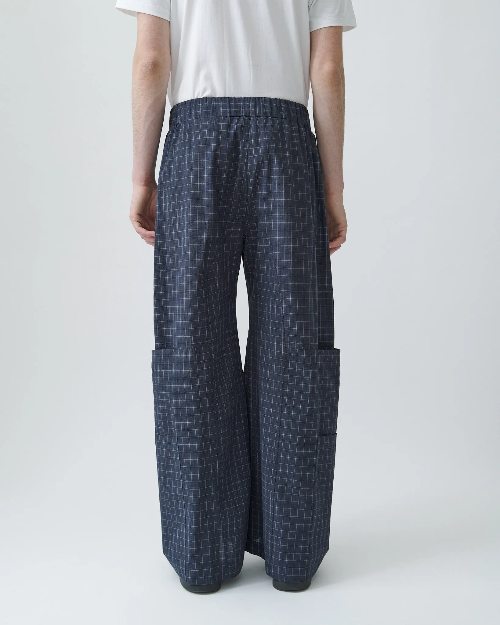 Parachute Trouser - Stone Blue Check sold by Sage Nation product image thumbnail 5