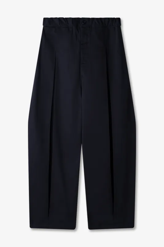Box Pleat Trouser - Navy sold by Sage Nation