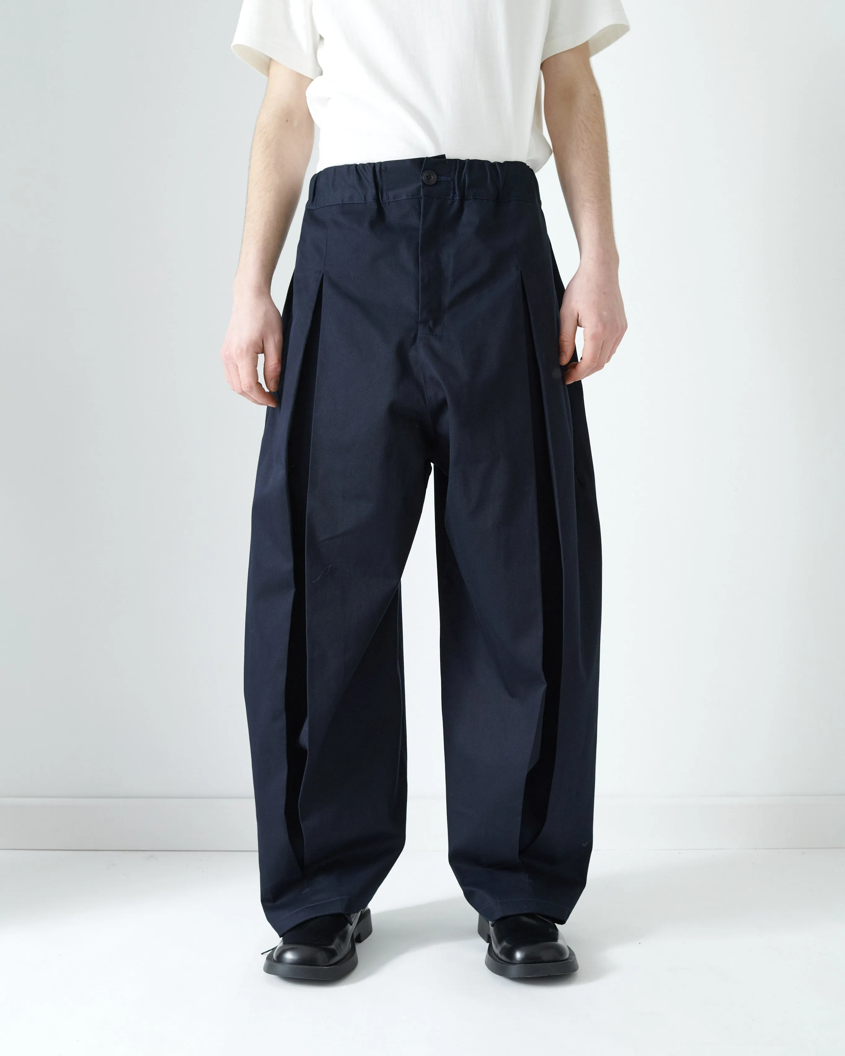 Box Pleat Trouser - Navy sold by Sage Nation product image thumbnail 3
