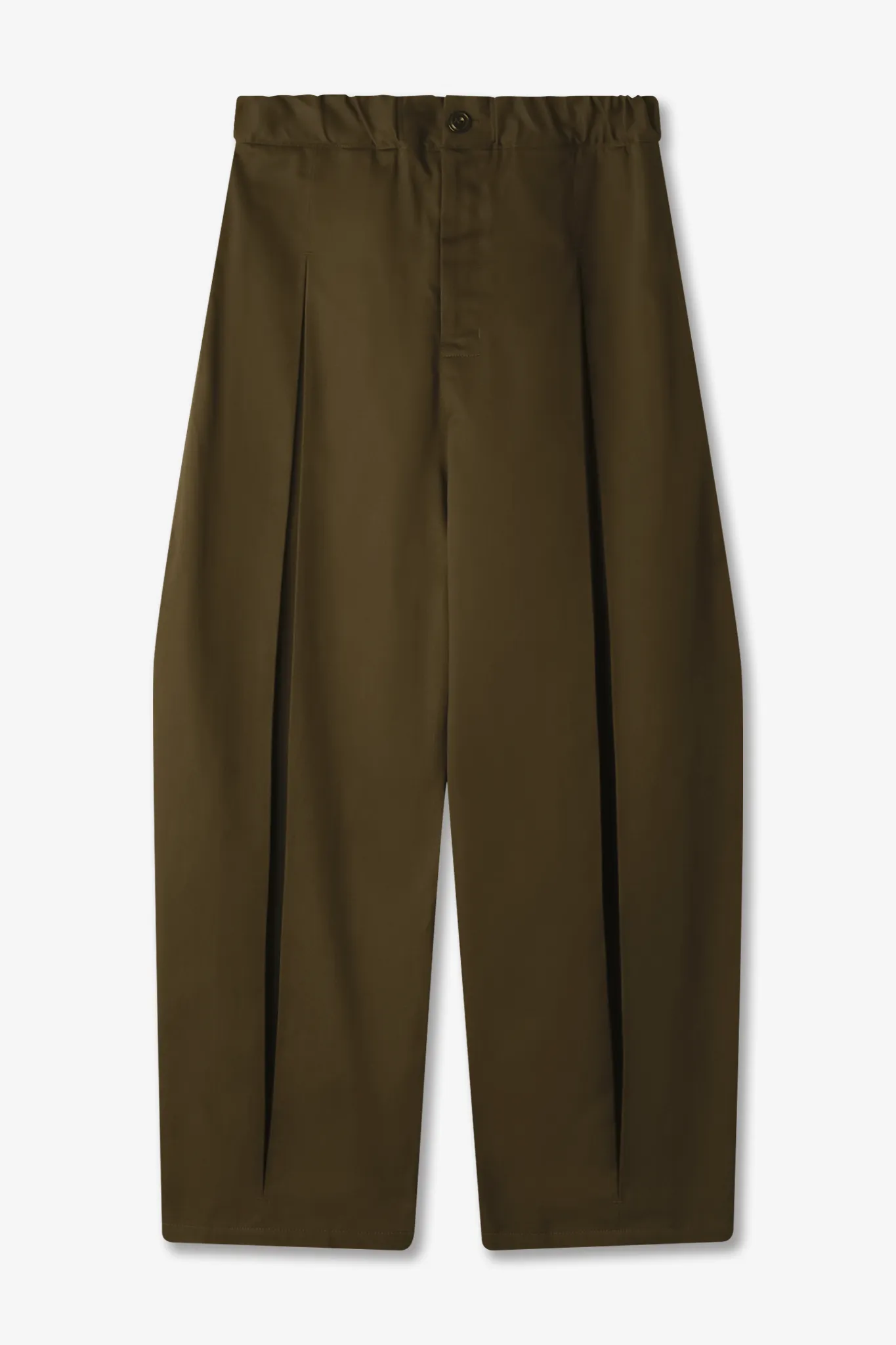 Box Pleat Trouser - Khaki Green sold by Sage Nation