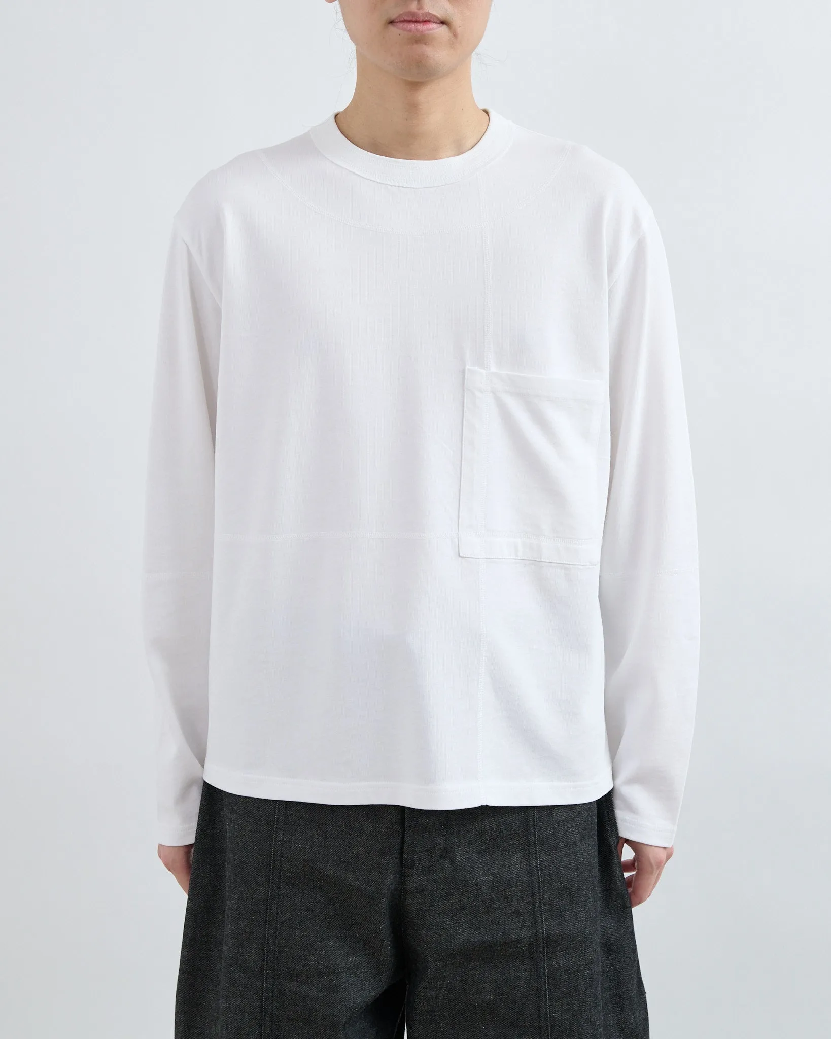 AW26 Cross Stitch Long Sleeve Tee - White sold by Sage Nation product image thumbnail 2