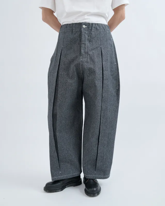 AW26 Box Pleat Trouser Denim - Salt and Pepper sold by Sage Nation