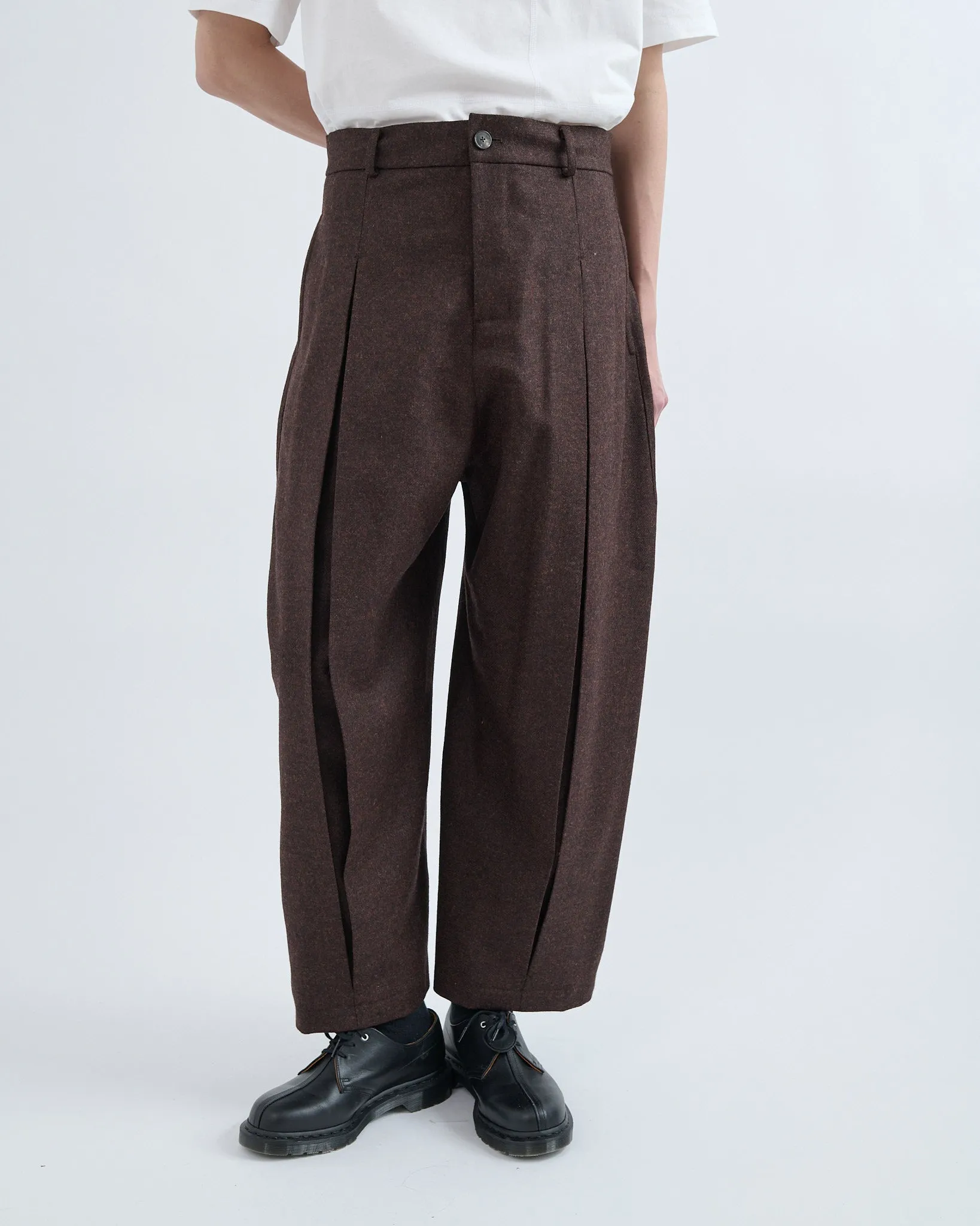 AW26 Box Pleat Trouser Wool - Mocha Brown sold by Sage Nation product image thumbnail 4