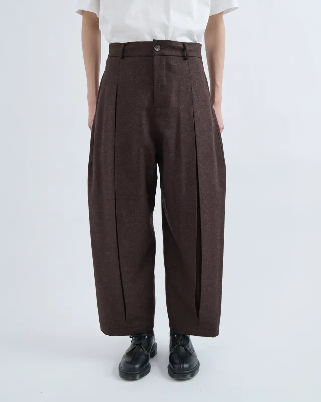 AW26 Box Pleat Trouser Wool - Mocha Brown sold by Sage Nation