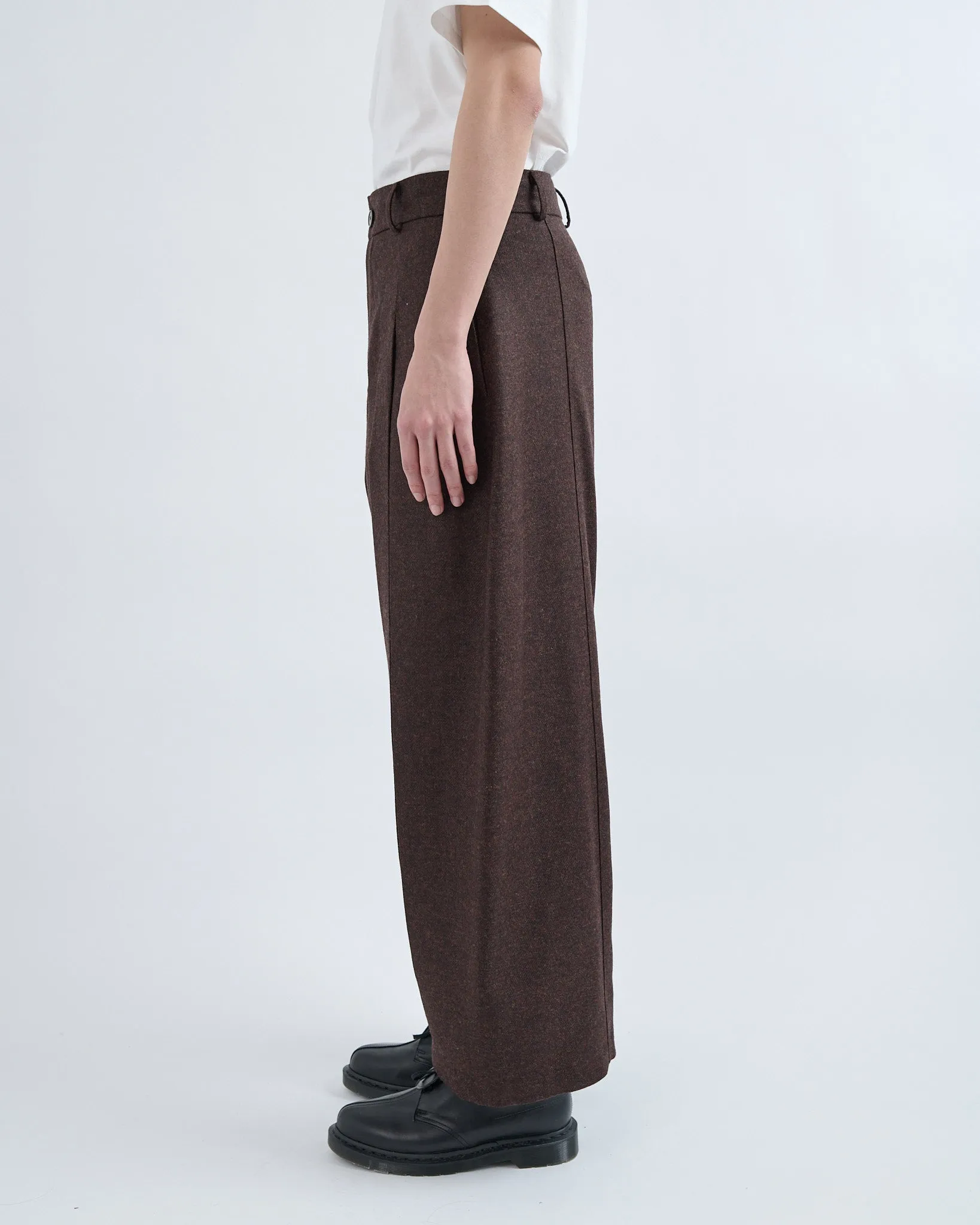 AW26 Box Pleat Trouser Wool - Mocha Brown sold by Sage Nation product image thumbnail 2