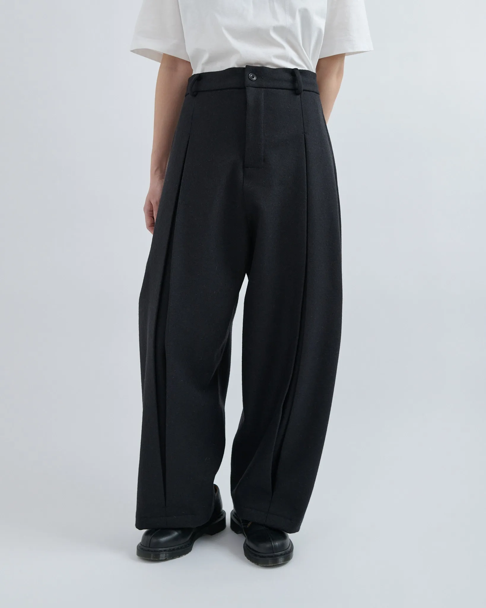 AW26 Box Pleat Trouser Wool - Black sold by Sage Nation