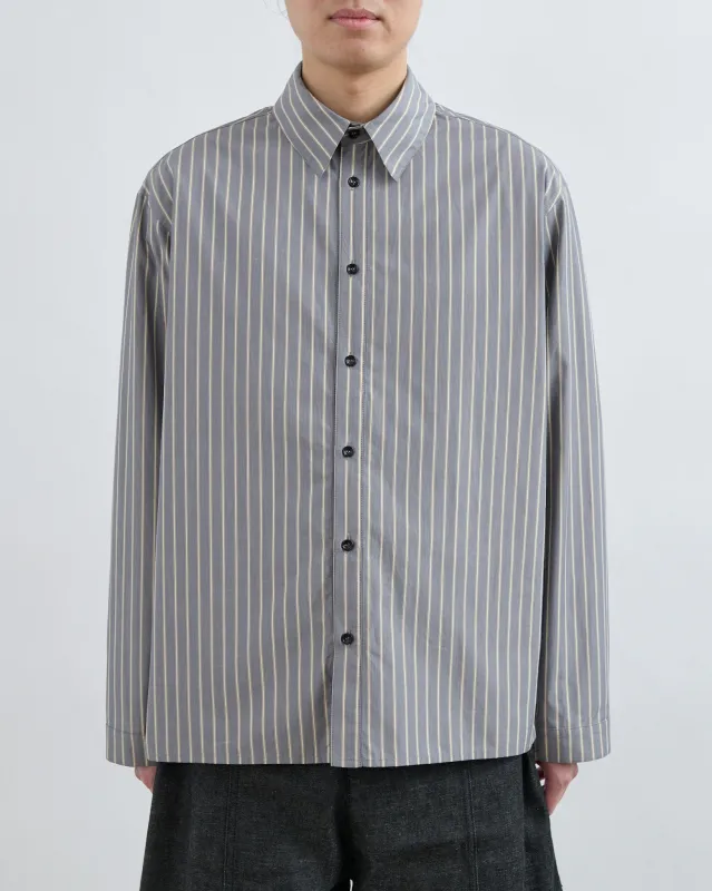 AW26 Strano Shirt - Grey/Ecru Stripe sold by Sage Nation