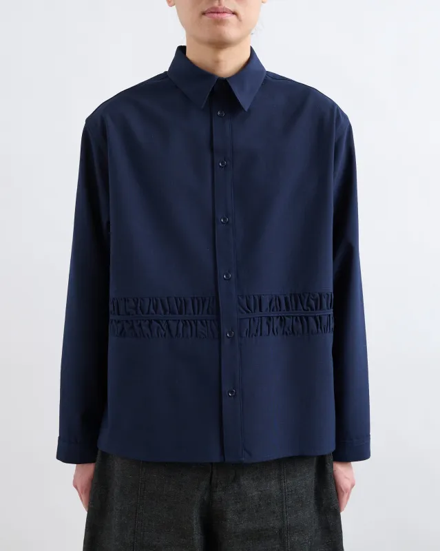AW26 Fossil Shirt LS - Navy Blue made by Sage Nation