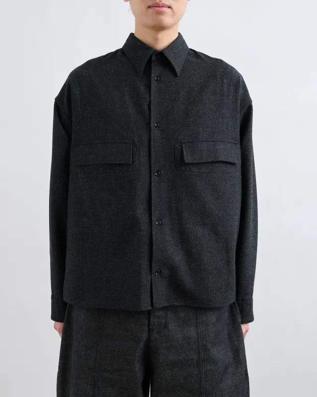 AW26 Crop Vincent Shirt - Coal made by Sage Nation