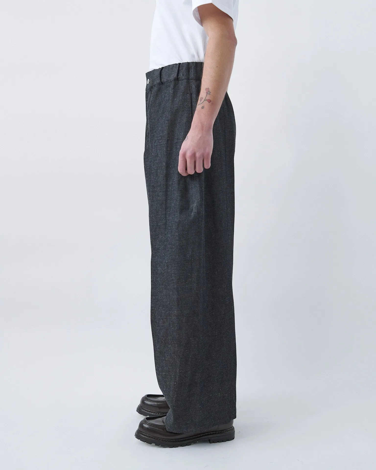 AW26 Box Pleat Trouser Denim (Unisex) - Raw Black sold by Sage Nation product image thumbnail 2
