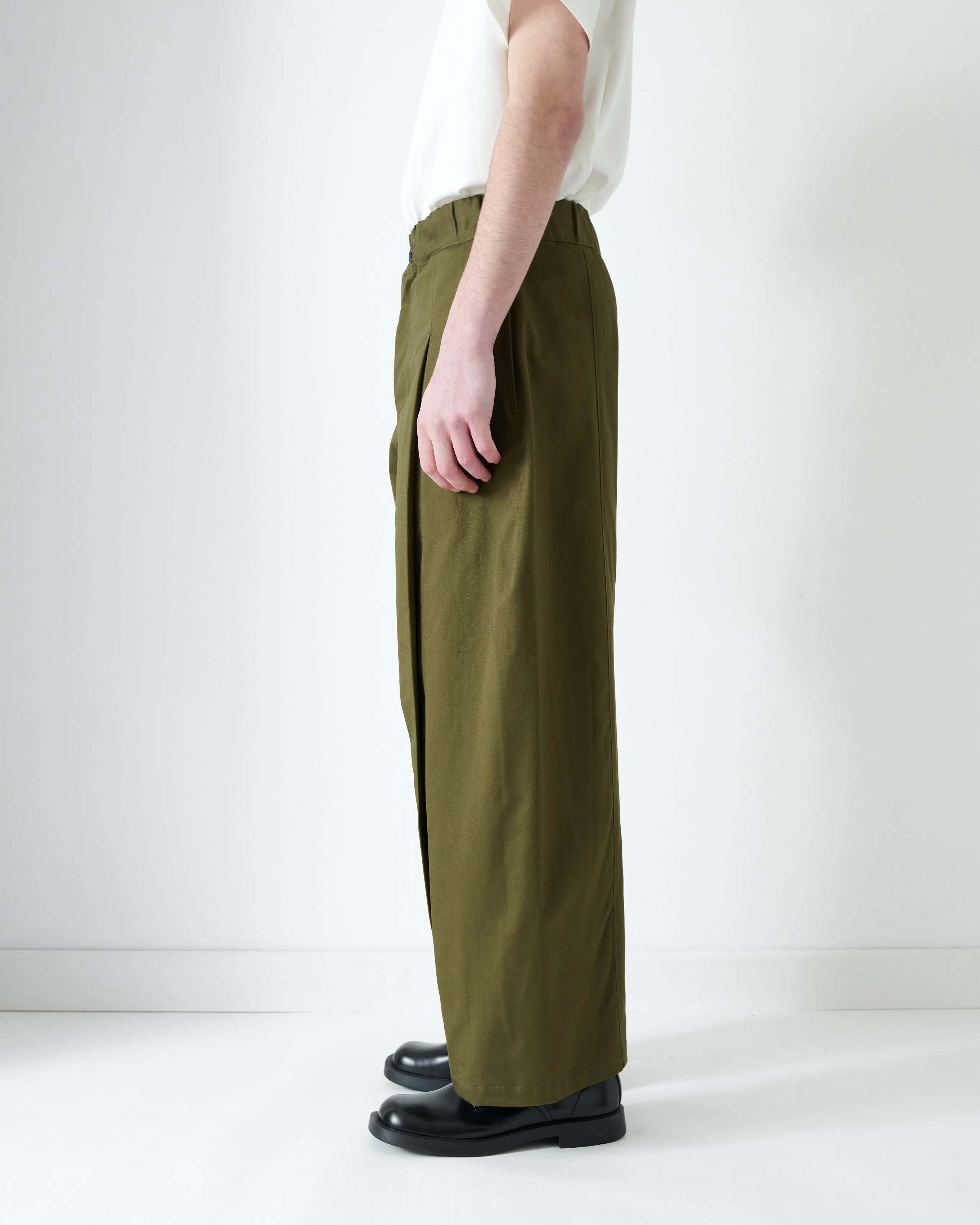 AW26 Box Pleat Trouser (Unisex) - Khaki Green sold by Sage Nation product image thumbnail 2